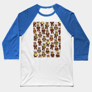 Teddy Bear Pattern Baseball T-Shirt